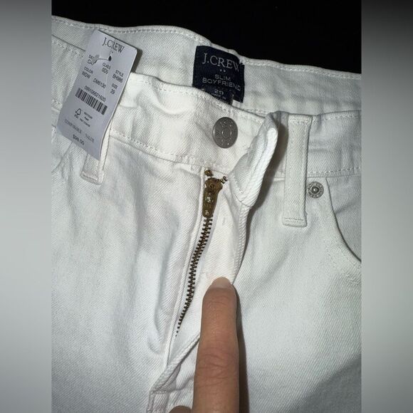 J.CREW Slim boyfriend white Distressed all-day stretch Size 29 NWT - Picture 5 of 11